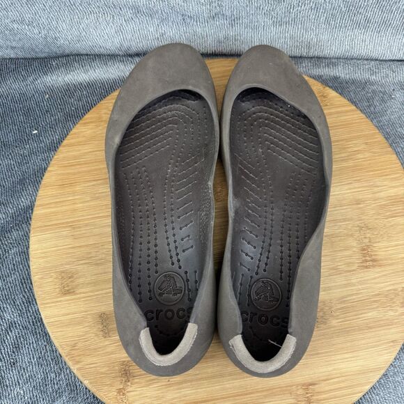 Crocs Shoes Womens Size 10 Brown Flats Ballet Slip-On Comfort Lightweight Casual - Picture 6 of 10